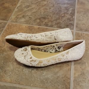 Crown & Ivy Lace Ballet Flats with cork sole